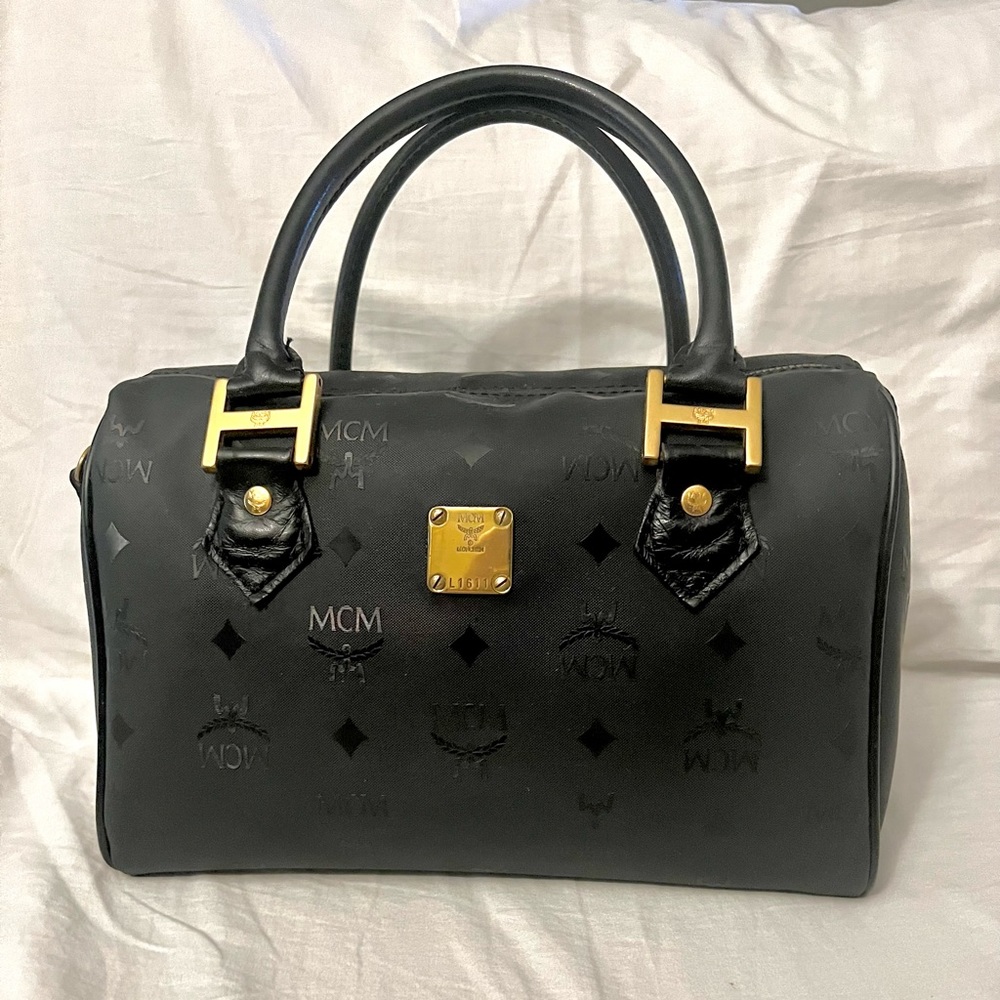 MCM-Visetos Boston Black Pvc Leather-( Germany)